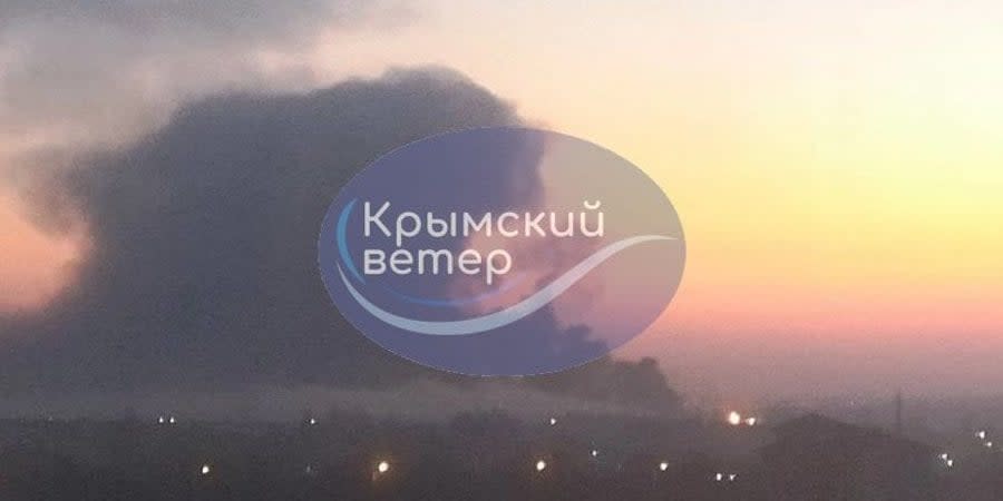 Oil depot near Simferopol in flames