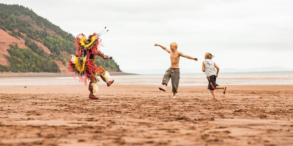 Joshua Odjick (left), Phillip Lewitski (center) and Avery Winters-Anthony (right) star in "Wildhood."