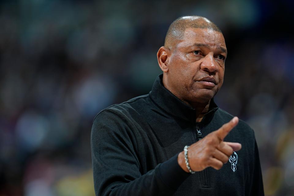 Doc Rivers coached his first game with the Bucks on Monday against the Nuggets.