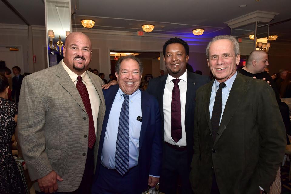 BOSTON, MA - NOVEMBER 03:  Jim Corsi, Dr. Charles Steinberg, Pedro Martinez and Larry Lucchino attend 2nd Annual Pedro Martinez Charity Gala at The Colonnade Boston Hotel on November 3, 2017 in Boston, Massachusetts.  (Photo by Paul Marotta/Getty Images for Pedro Martinez Charity)