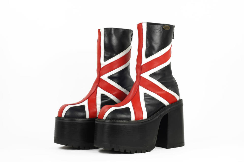 Geri Halliwell’s Union Jack boots at the Bata Shoe Museum 
