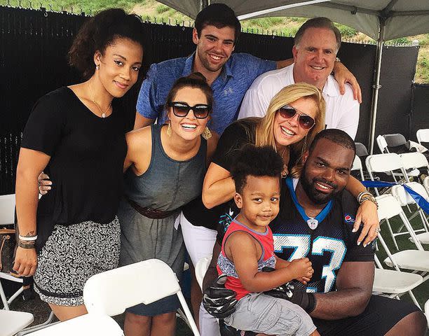 <p>Sean Tuohy Instagram</p> Michael Oher with his family and the Tuohy family