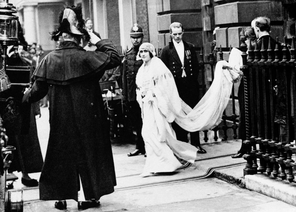 Lady Elizabeth Bowes-Lyon on her wedding day in 1923 (PA Archive/PA Images)