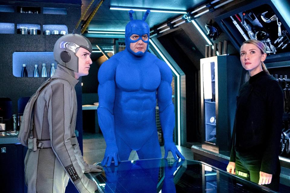 Griffin Newman, Peter Serafinowicz, and Valorie Curry on 'The Tick'