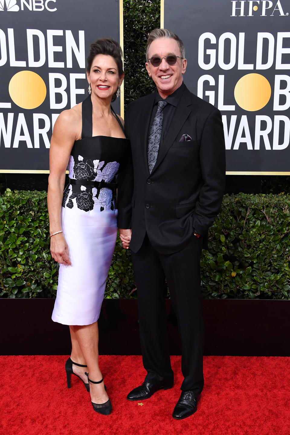 BEVERLY HILLS, CALIFORNIA - JANUARY 05: Jane Hajduk and Tim Allen attend the 77th Annual Golden Globe Awards at The Beverly Hilton Hotel on January 05, 2020 in Beverly Hills, California. (Photo by Steve Granitz/WireImage)