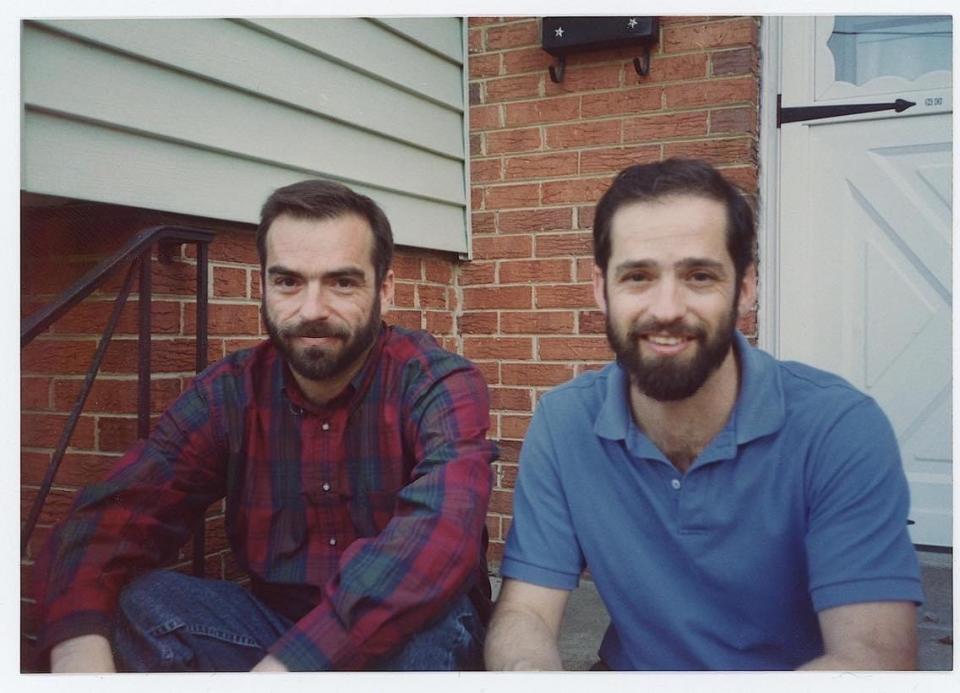 Brother Ron and Jimmy Hendricks are shown in 1992. Ron died in the wilderness in the early 1990s during a snowstorm near Lake Tahoe.