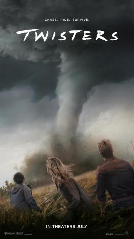 "Twisters," a standalone sequel to the 1996 disaster film "Twister," opens in July. Photo courtesy of Universal Pictures