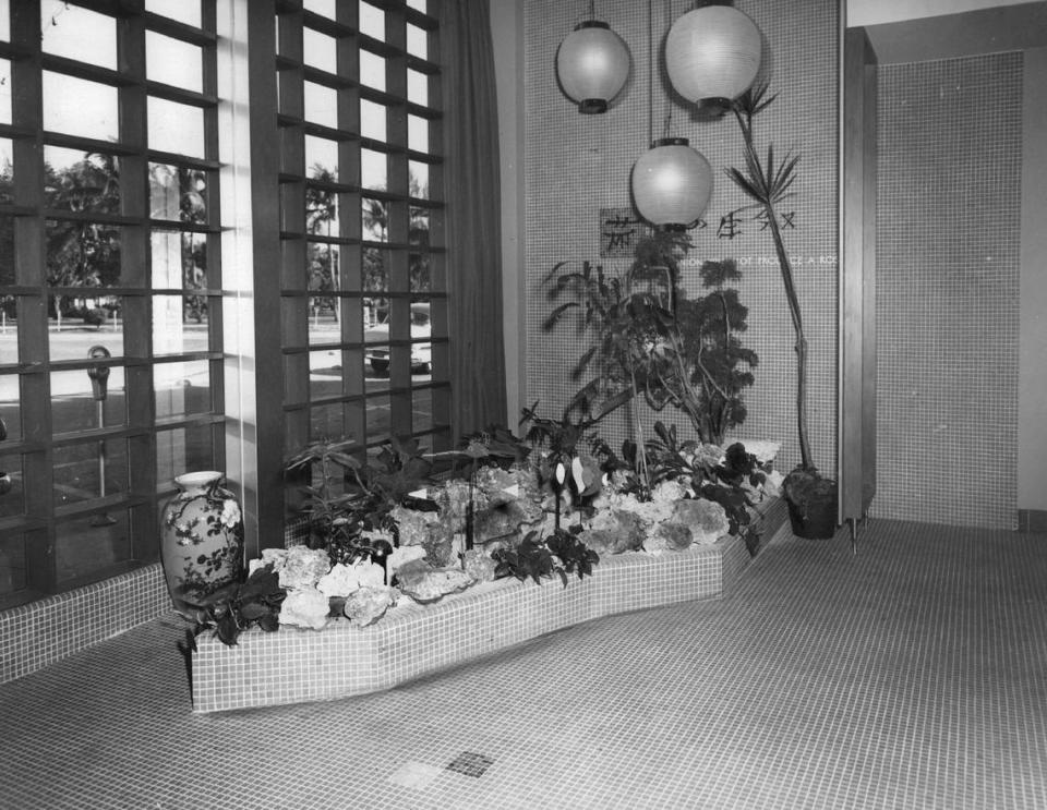 The interior of a new Polly Davis Cafeteria in Hollywood in 1954. Miami Herald File