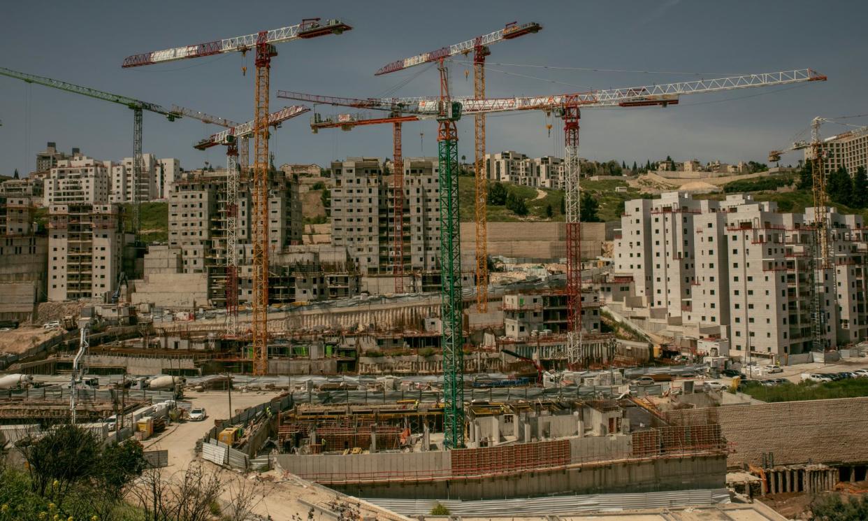 <span>A construction site at East Talpiot, where an expansion of the existing settlement is taking place.</span><span>Photograph: Alessio Mamo/The Guardian</span>