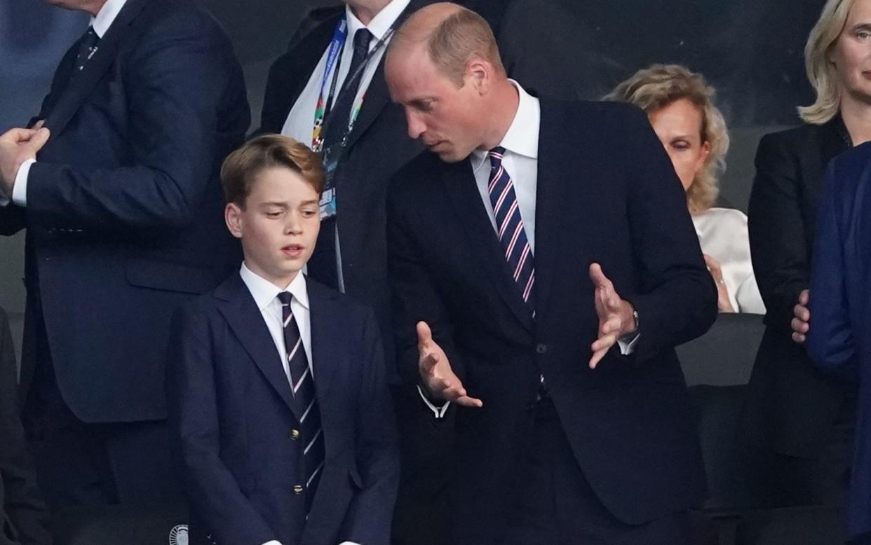 Prince William and his son Prince George at the Euro final