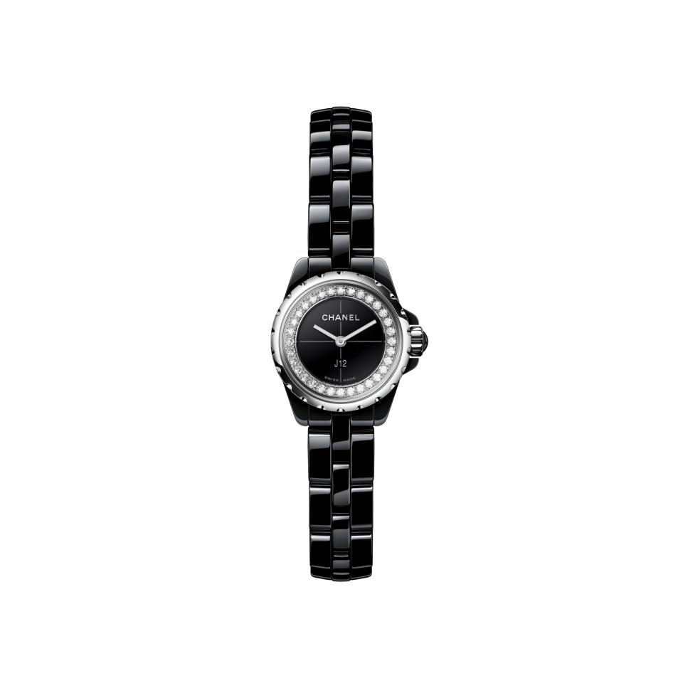 J12∙XS Watch - Black Highly-Resistant Ceramic and Steel, Brilliant-Cut Diamond Flange