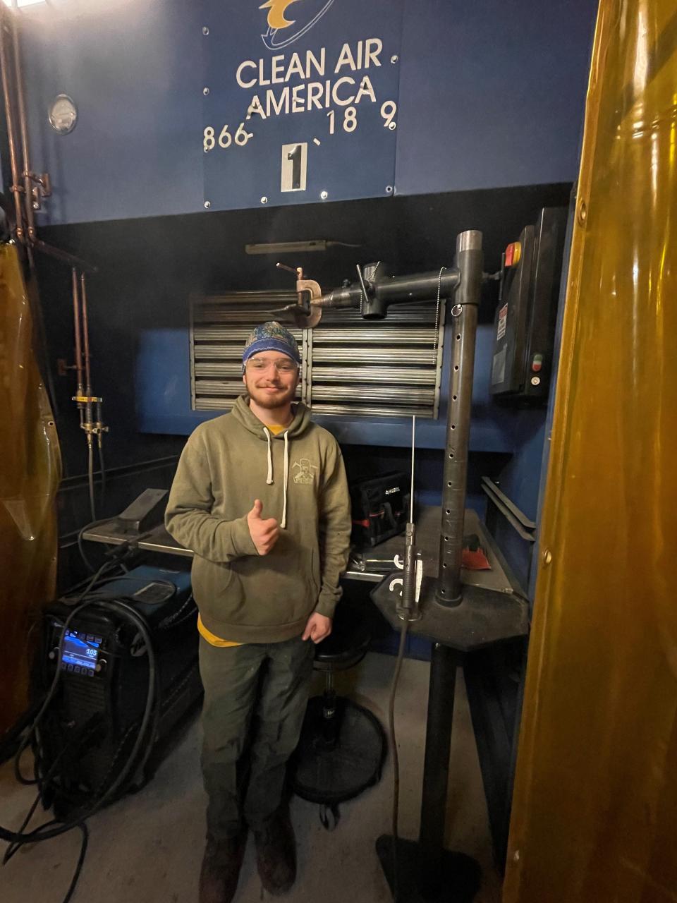 Rylan Pinkham a senior at Dover High School, is earning a welding certificate at Great Bay Community College and taking classes in business through the Early College program.