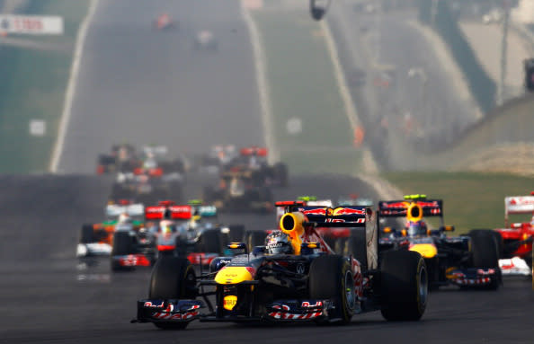 The first ever Indian Formula One Grand Prix took place on October 30, at the Buddh International Circuit in Noida. Red Bull’s Sebastian Vettel who was already crowned world champion for the second year, won the race. (Paul Gilham/Getty Images)