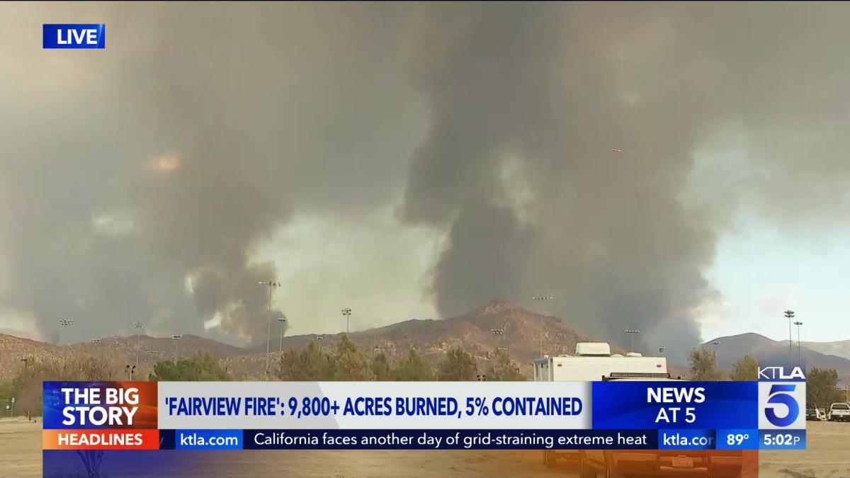 Fairview Fire nears 10,000 acres with containment still low