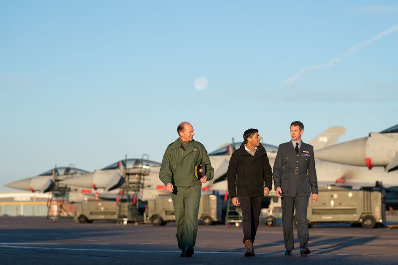 Sunak during his visit to RAF Coningsby in Linconshire