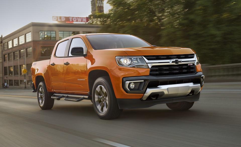 <p>The <a href="https://www.caranddriver.com/chevrolet/colorado" rel="nofollow noopener" target="_blank" data-ylk="slk:Chevrolet Colorado;elm:context_link;itc:0;sec:content-canvas" class="link ">Chevrolet Colorado</a>—and its twin, the GMC Canyon—are available with a Duramax 181-horsepower, 2.8-liter turbo-diesel four-cylinder engine that thumps out 369 lb-ft of torque at only 2000 rpm. The truck has to be a four-door crew cab in at least the LT trim level. The diesel can tow up to 7700 pounds and is EPA-rated at 30 mpg on the highway. Add the diesel to the off-road optimized ZR2 model, and the result is among the most capable oil-burning off-roaders around, but the starting price jumps to $46,295.</p><ul><li>Base price: $37,810</li><li>Engine: 181-hp turbocharged 2.8-liter diesel inline-4 engine, six-speed automatic transmission</li><li>EPA Fuel Economy combined/city/highway: 23/20/30 mpg (2WD)</li><li>Max Towing: 7700 lb</li></ul><p><a class="link " href="https://www.caranddriver.com/chevrolet/colorado/specs" rel="nofollow noopener" target="_blank" data-ylk="slk:MORE COLORADO SPECS;elm:context_link;itc:0;sec:content-canvas">MORE COLORADO SPECS</a></p>