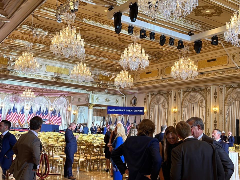 Most guests left shortly after Trump's announcement. Under Secret Service rules, people were not permitted to leave the room during the speech.