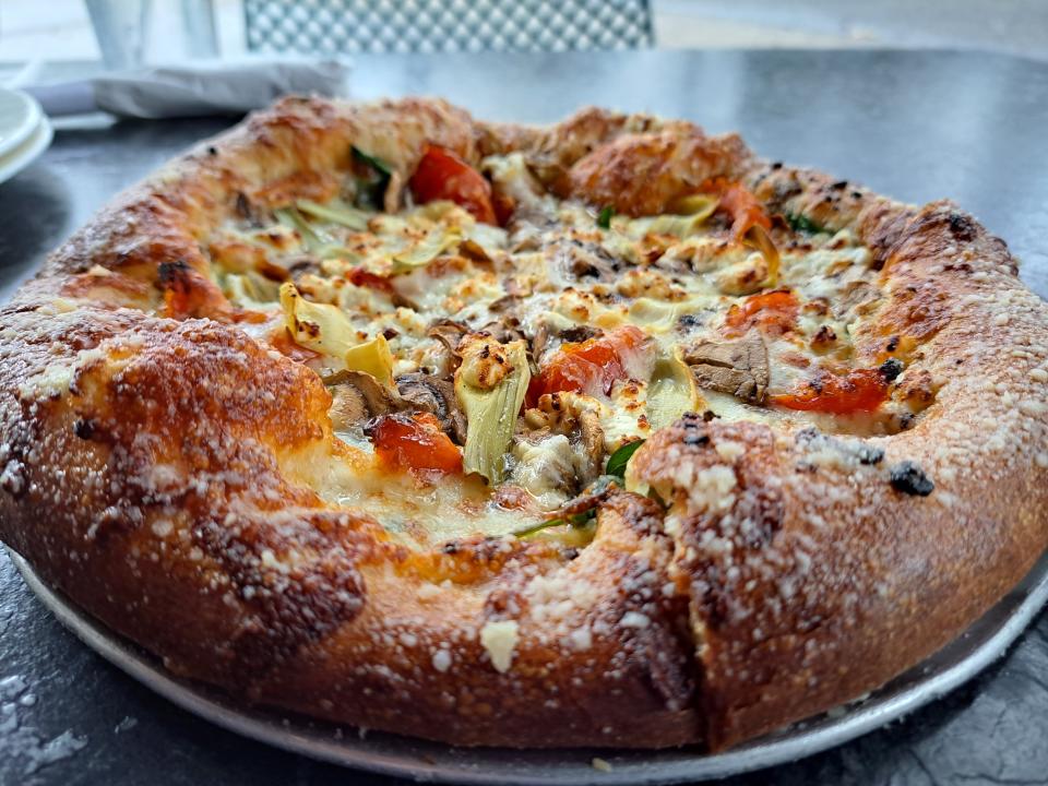 Off the menu: Mellow Mushroom's White Rabbit pizza is a personal favorite of food columnist N.W. Gabbey