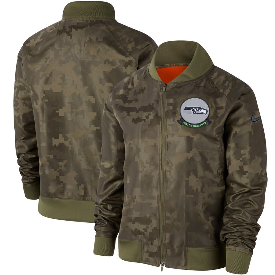 Women's Nike Seahawks 2019 Salute to Service Bomber Jacket