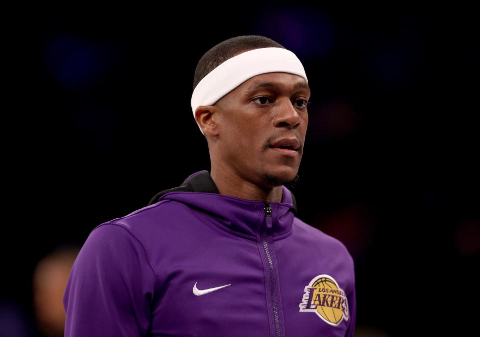 Rajon Rondo Wearing Los Angeles Lakers Warmup