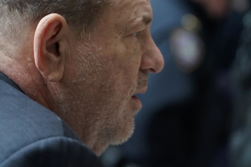 Film producer Harvey Weinstein arrives at New York Criminal Court for his ongoing sexual assault trial in the Manhattan borough of New York City