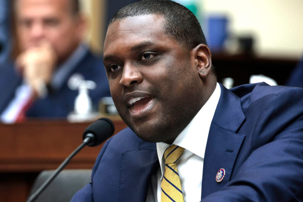 WASHINGTON, DC – JUNE 02: Rep. Mondaire Jones (D-NY) speaks during a House Judiciary Committee mark up hearing in the Rayburn House Office Building on June 02, 2022 in Washington, DC. House members of the committee held the emergency hearing to mark up H.R. 7910, the “Protecting Our Kids Act” a legislative package of gun violence prevention measures, in response to a string of mass shootings in cities across the United States including in Buffalo, Uvalde and most recently in Tulsa. (Photo by Anna Moneymaker/Getty Images)