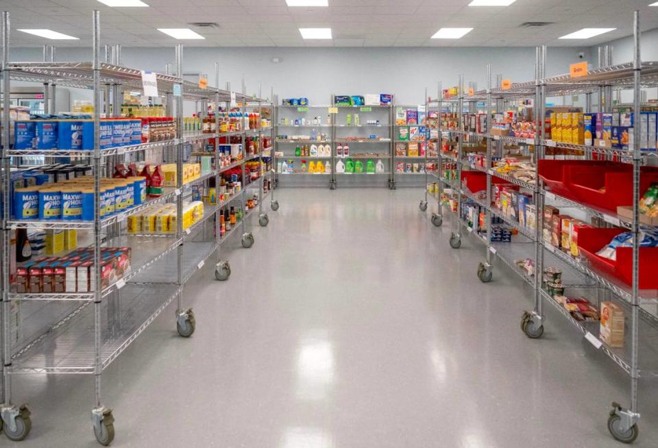 Aisles are more spaced out at the new State College Food Bank location on Wednesday, April 10, 2024. Abby Drey/adrey@centredaily.com