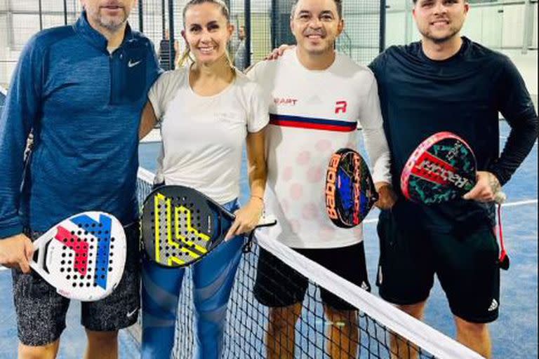 Gisela Dulko se enfrentó a Marcelo Gallardo en un partido de pádel