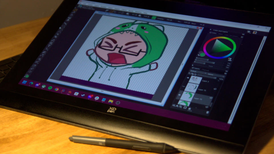 XP-Pen Artist 16 Pro 2nd Gen pen display and stylus in use.