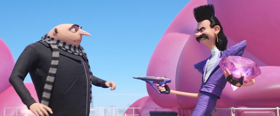 Gru and Balthazar Bratt in a scene from Despicable Me 3