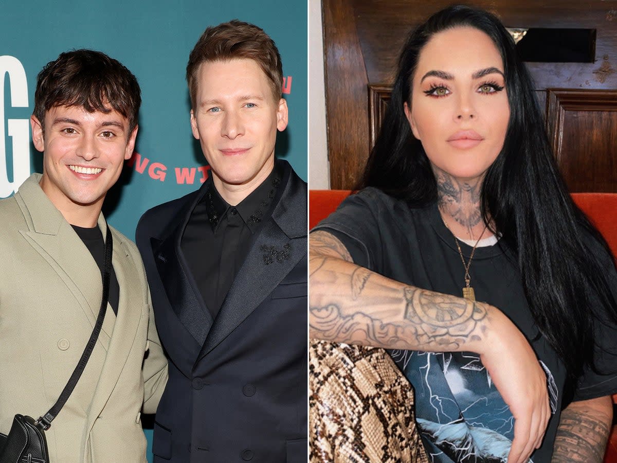 Teddy Edwardes claims Dustin Lance Black threw a drink over her and she responded with “a little tap on the head” (Getty/Teddy Edwardes)