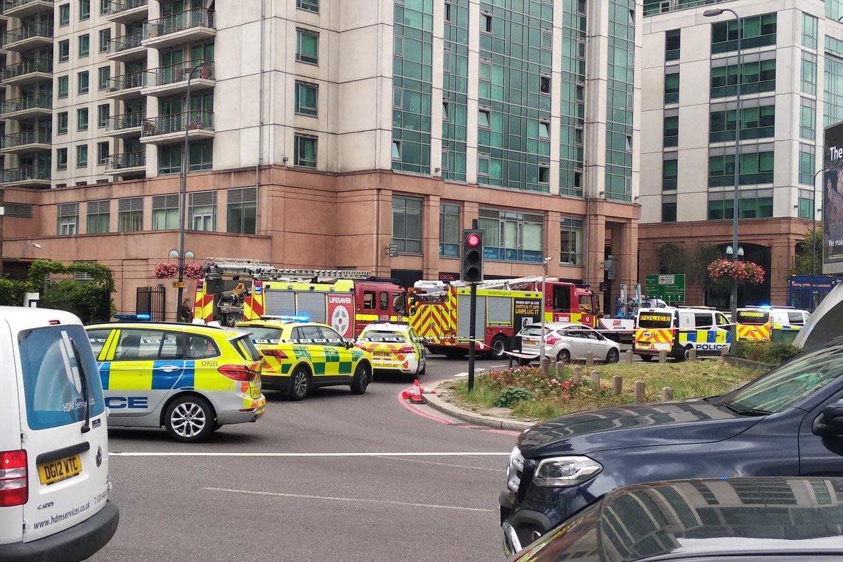 Emergency services were pictured at the scene on Wandsworth Road: Twitter/@SAwoberu