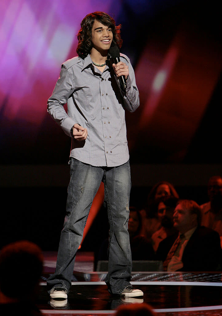 Sanjaya Malakar performs in front of the judges on 6th season of American Idol.