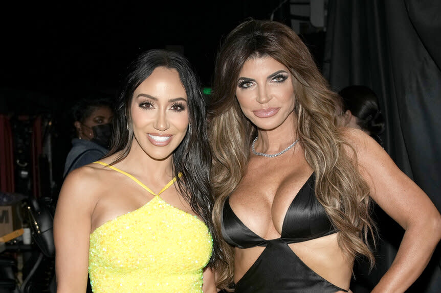 Melissa Gorga and Teresa Giudice attend the 2022 MTV Movie & TV Awards: UNSCRIPTED