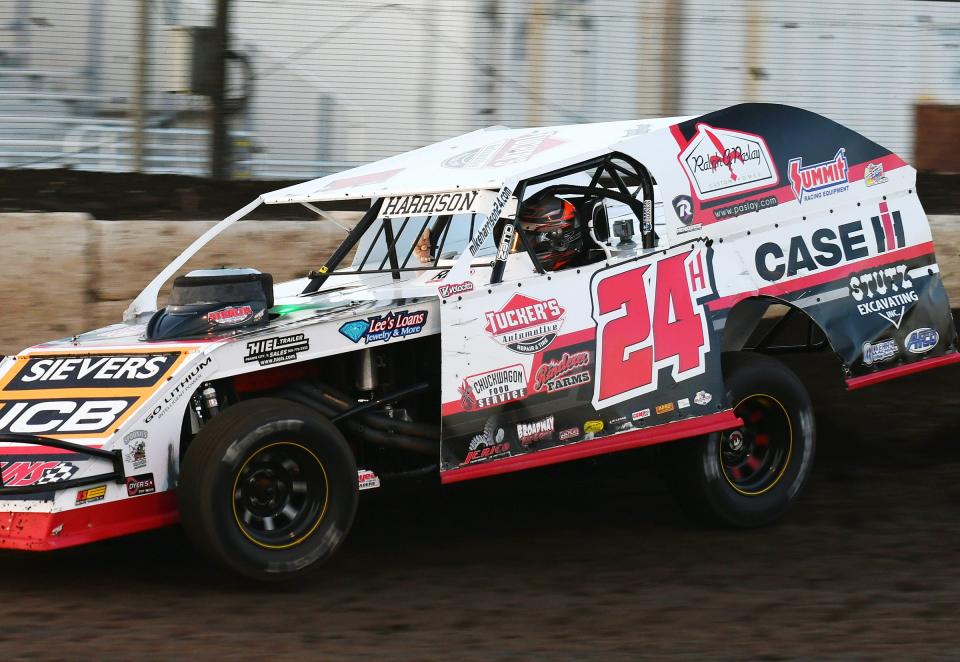 Highland's Mike Harrison, a multiple DIRTcar national champion, has indicated his intention to race his modified in the FLO Racing Illinois Speedweek. Harrison was the winner of last week's opener at Fairbury Speedway and has a win this year at the Lincoln Speedway.