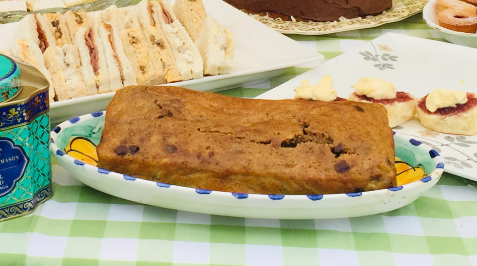 The banana cake made by the Duchess of Sussex during her visit to a local farming family, the Woodleys in Dubbo, on the second day of the Royal couple's visit to Australia.