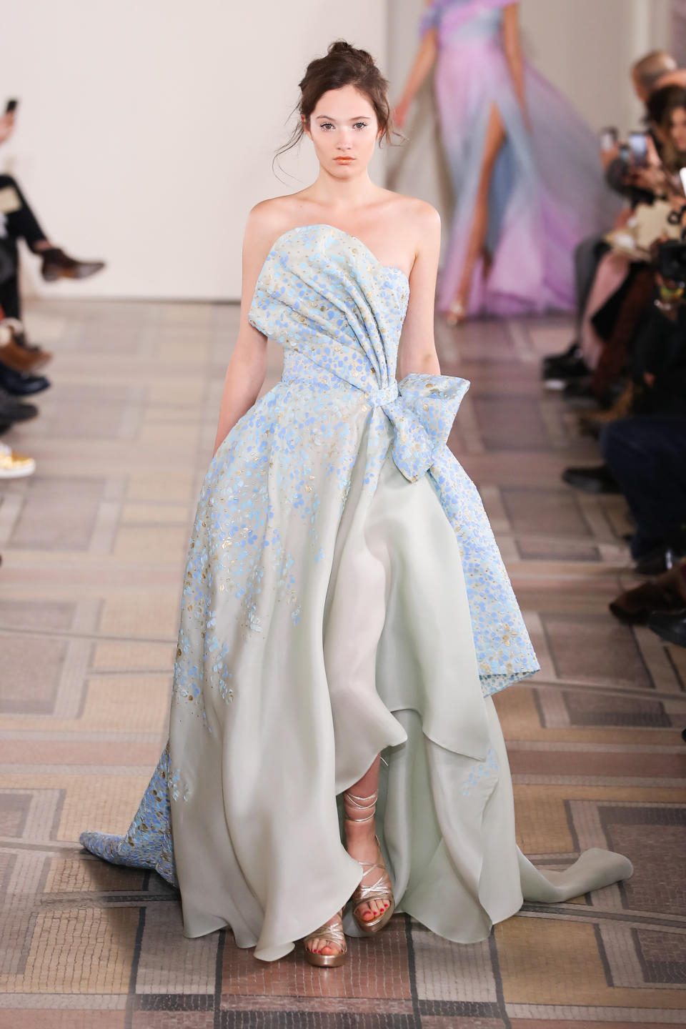 A model walks the runway during the Georges Chakra haute couture spring/summer 2020 show.