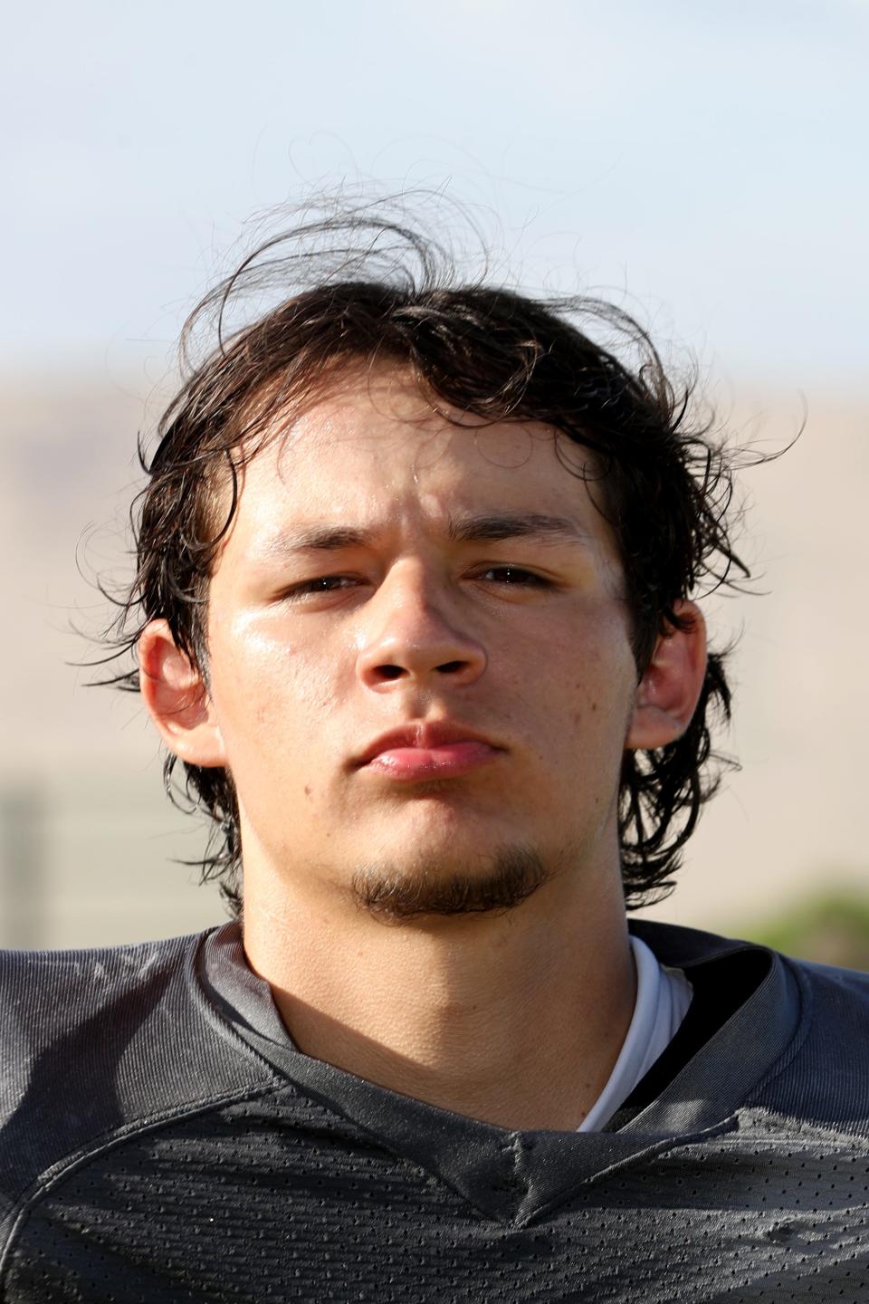 Rancho Mirage High School football player Ethan Zamora at the school in Rancho Mirage, Calif., on August 3, 2022. 