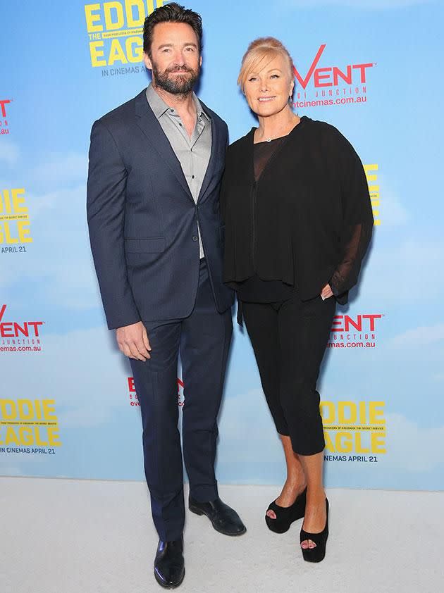 Hugh with his wife, Deborra-Lee Furness. Source: Getty Images.