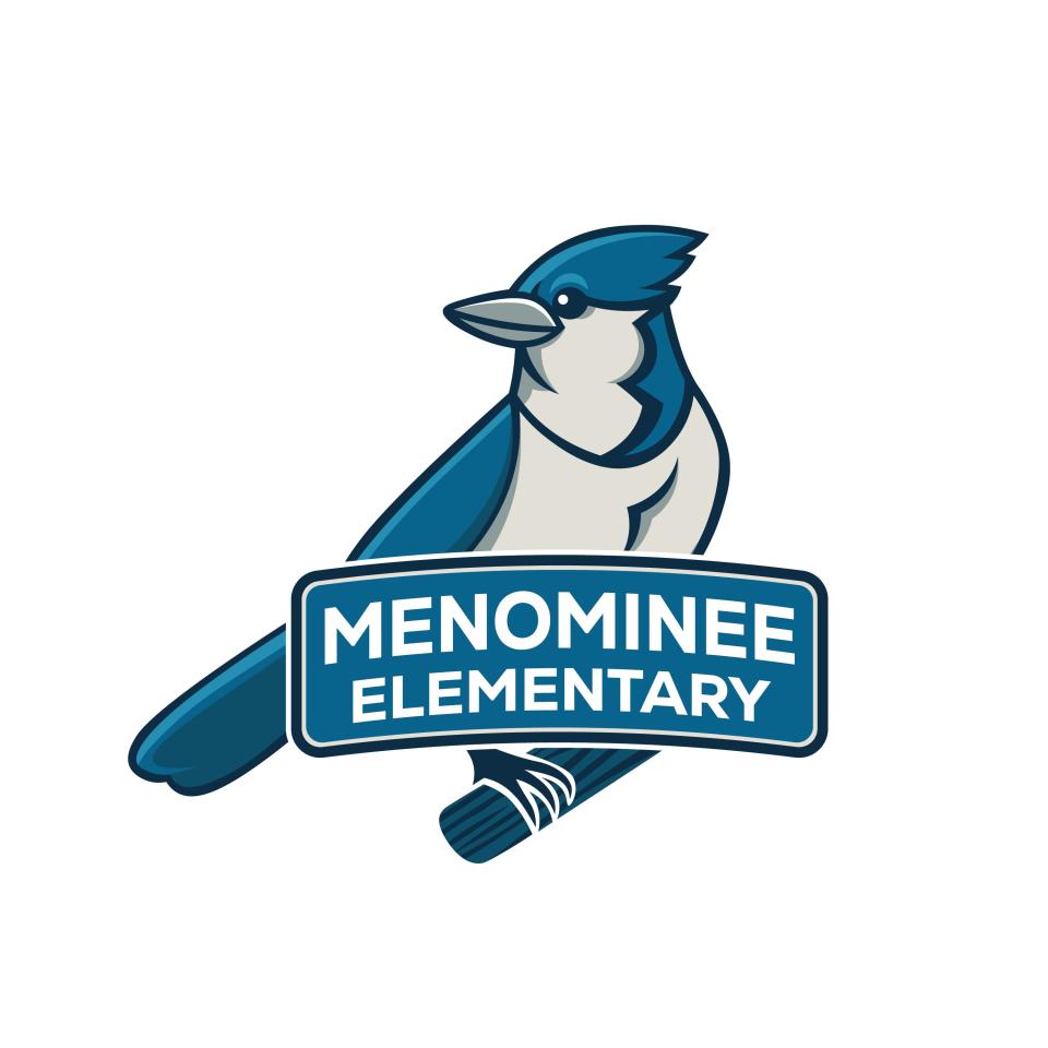 Oshkosh's new Menominee Elementary School has unveiled its new mascot and logo, the blue jay.