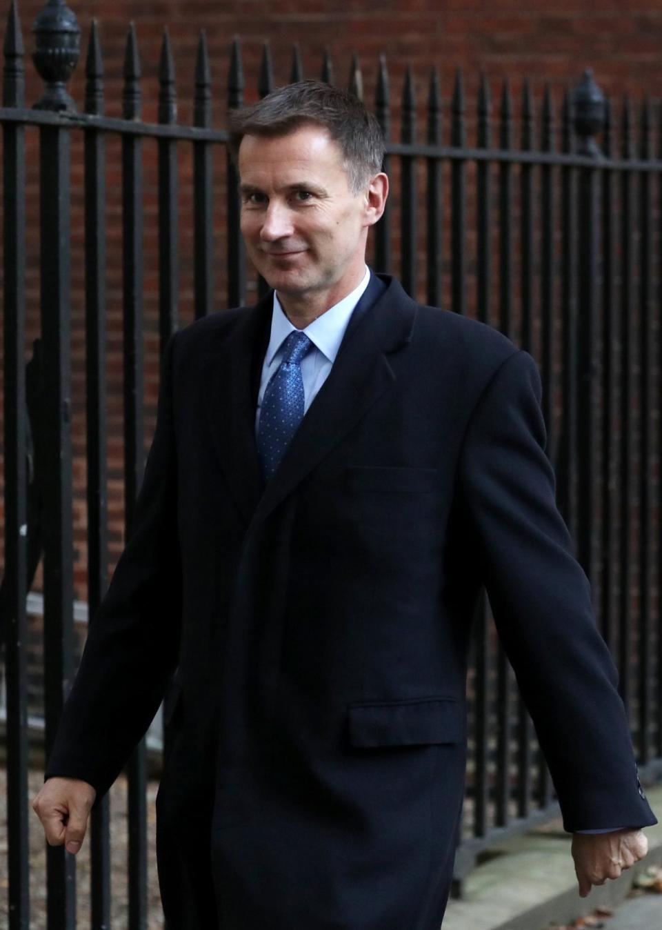 Jeremy Hunt pictured outside Downing Street on Tuesday (Simon Dawson/Reuters)