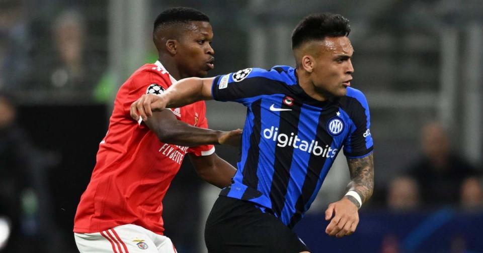 Lautaro Martinez (Inter)Florentino Luis (Benfica) during the UEFA 