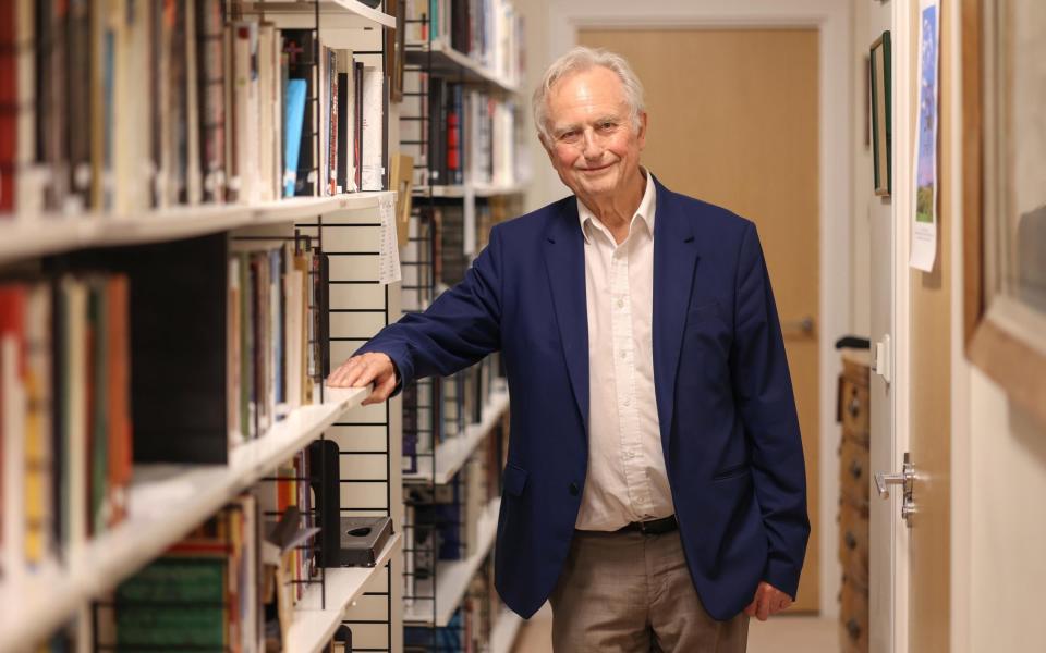 British evolutionary biologist Richard Dawkins photographed at his home in Oxford