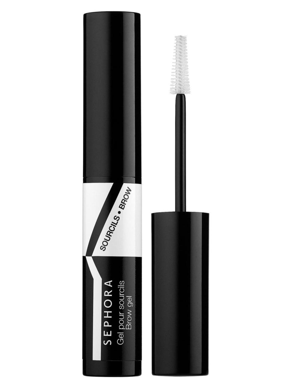 <p>Brow Highlighting Gel in Clear, $12, <a rel="nofollow noopener" href="http://www.sephora.com/brow-highlighting-gel-P417986?skuId=1895010&icid2=products%20grid:p417986" target="_blank" data-ylk="slk:sephora.com;elm:context_link;itc:0;sec:content-canvas" class="link "><u>sephora.com</u></a>. </p>