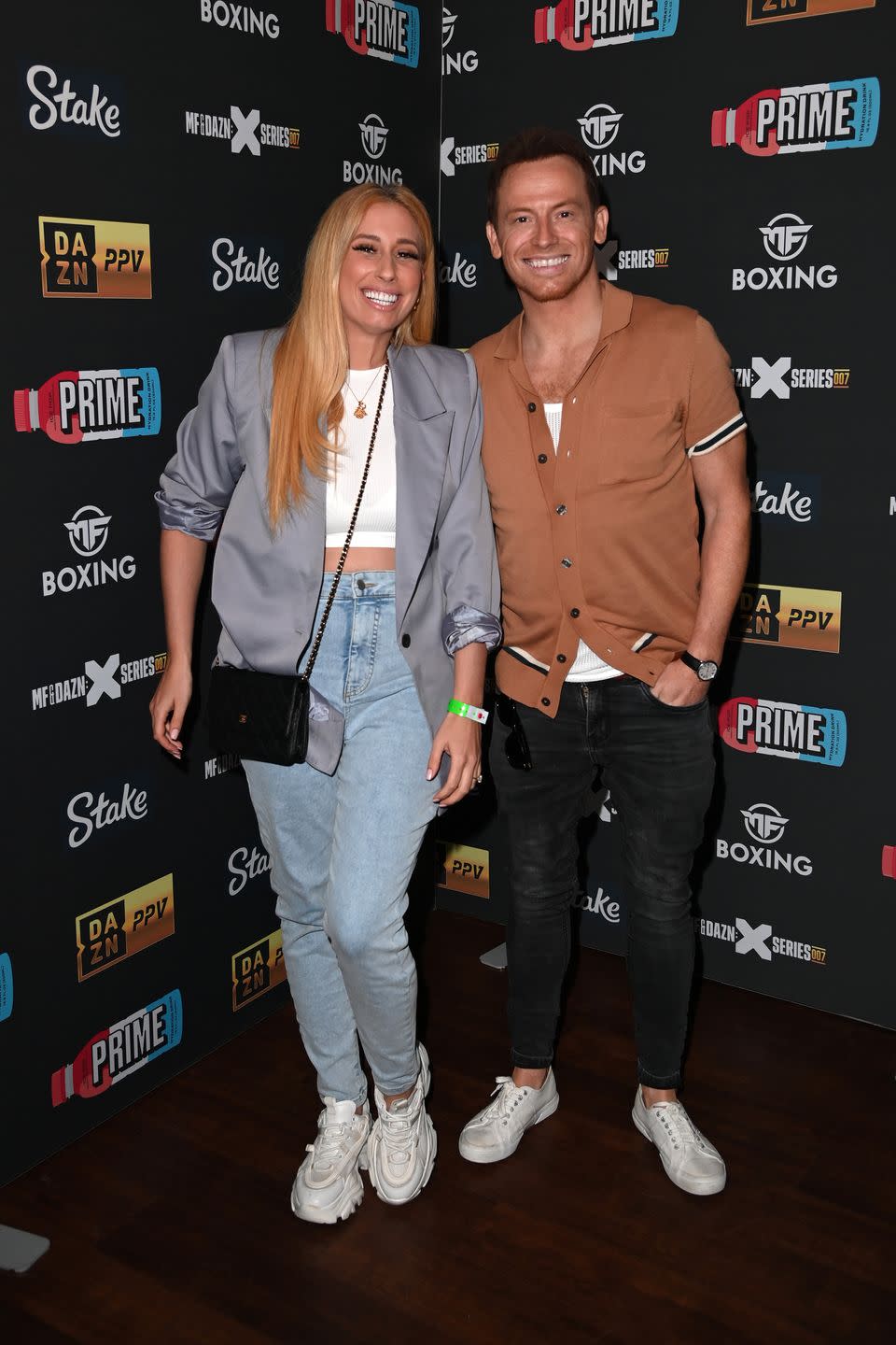 stacey solomon and joe swash attend the ksi v joe fournier wrestling match at wembley arena