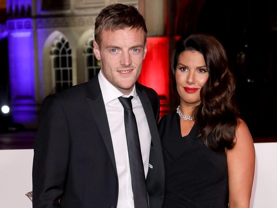 Rebekah Vardy with her Leicester City striker husband Jamie Vardy (Tim P. Whitby/Getty)