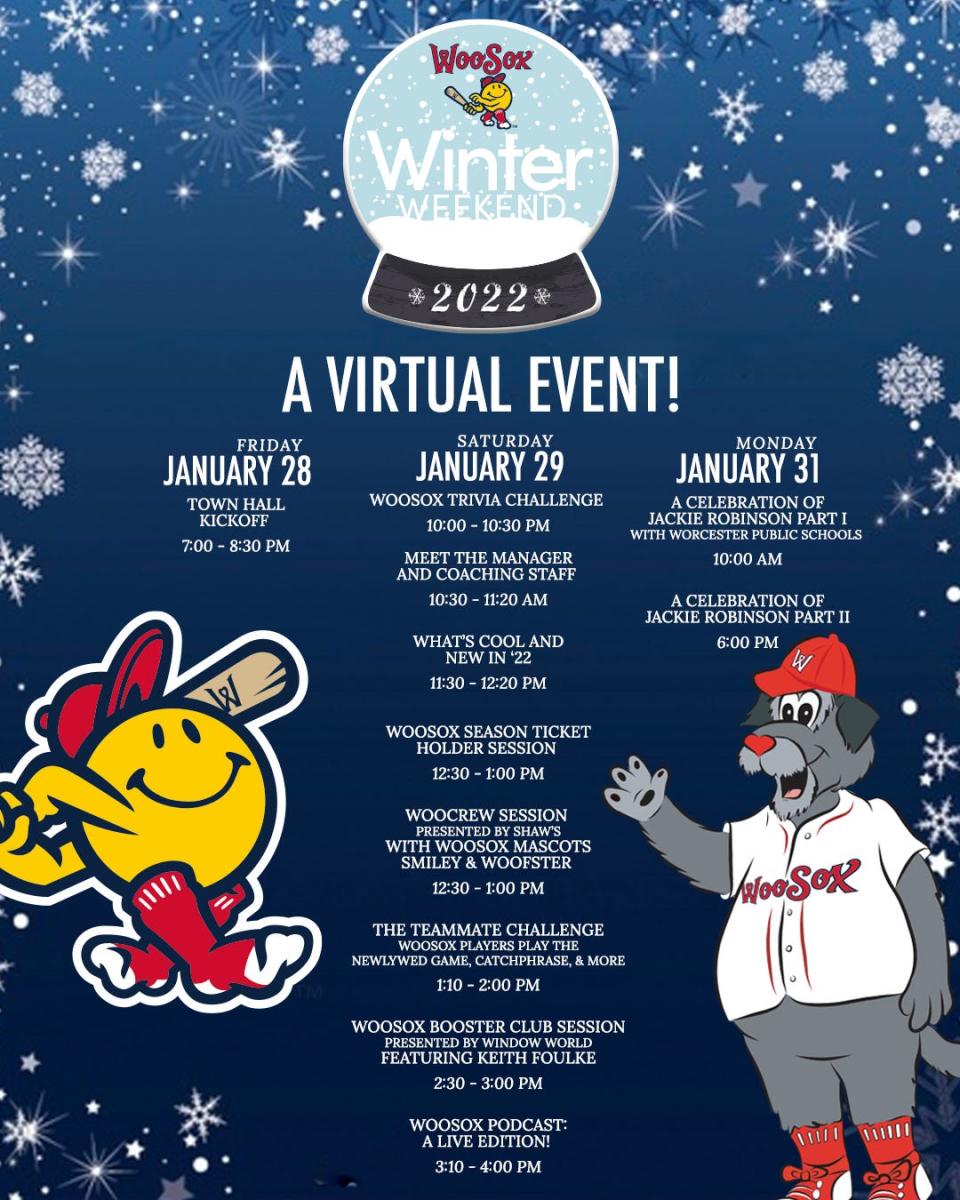 The Worcester Red Sox have announced the Winter Weekend schedule of events for Jan. 28-31.