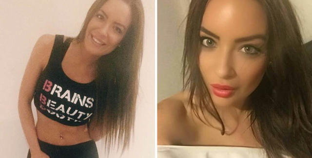 L: Melinda Willis from MAFS with brunette hair. R: Melinda Willis selfie with brunette hair