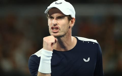 Andy Murray of Great Britain celebrates winning a point in his first round match against Roberto Bautista Agut of Spain during day one of the 2019 Australian Open at Melbourne Park on January 14, 2019 in Melbourne, Australia - Credit: Getty Images&nbsp;