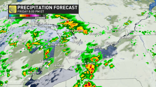 Ontario precip forecast Friday 8pm